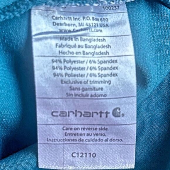 Carhartt Cross-Flex Womens Plus Size 3X Media Scrub Top in Caribbean - Picture 6 of 6